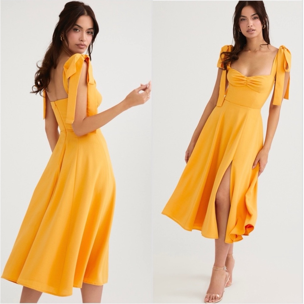 House of CB Alicia Yellow Midi Sundress - XS